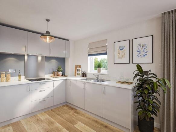 The kitchen includes all integrated appliances