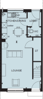 Ground floor plan of the Ashmoor 2 bedroom home