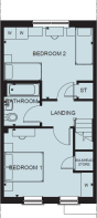 First floor plan of the Ashmoor 2 bedroom home