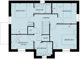 First floor plan of the 4 bedroom Blakeney May 2024