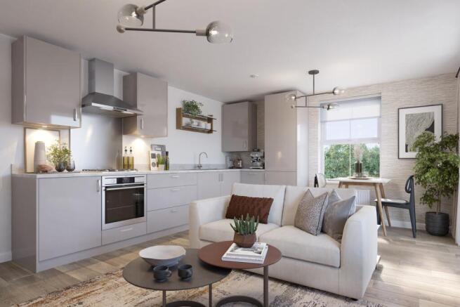 Kitchen and dining area in the 1 bedroom Avebury