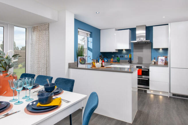 Inside view 4 bedroom Hertford kitchen with dining space