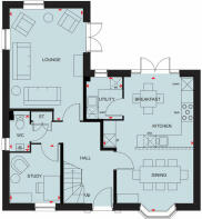 Ground floor floorplan of The Avondale