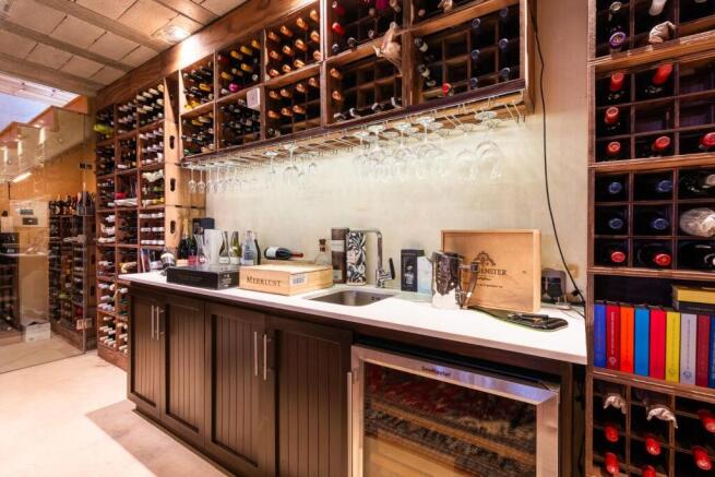 Tasting and mixing bar of wine cellar