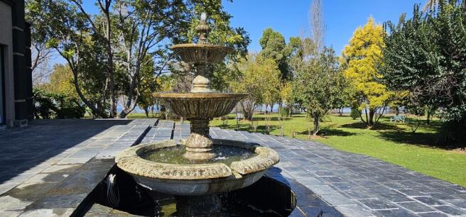 One of 3 fountains on patio steps