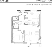 2 bed floorplan w...