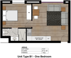 1-Bedroom floorplan