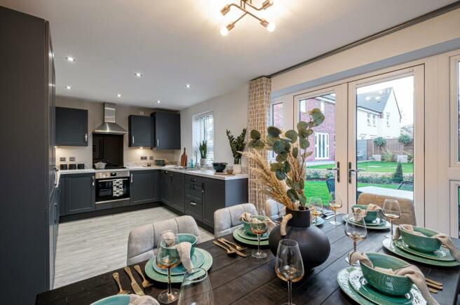 Interior view of our 4 bed Kingsley kitchen & dining