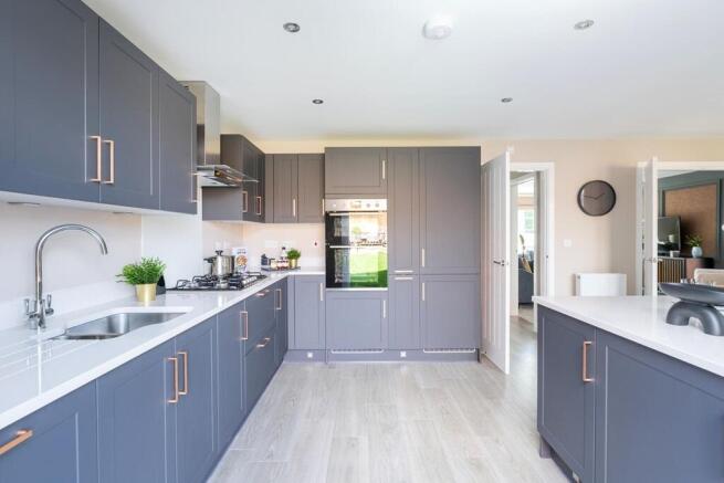 There's ample worktop and storage space in the kitchen