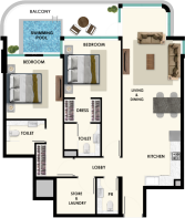 2 Bed Floor Plan