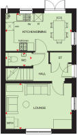 Ground floor plan of the Moresby 3 bedroom home at Pen Bethan