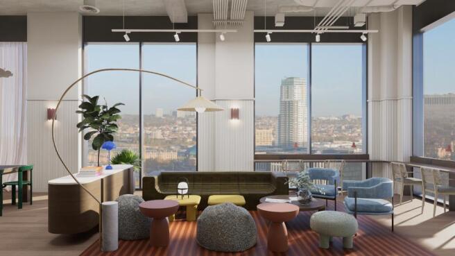Co Living Lounge CGI