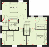 First floor floorplan of the Alderney