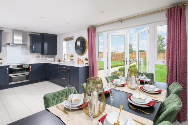 Inside view 4 bedroom Kinglsey kitchen with dining space