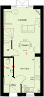 Ground floor of the 3 bedroom Denford at Fairway Gardens July 2024