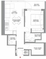 1.5 Bedroom + Studio