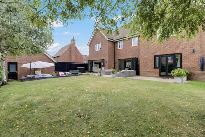 Back garden with sunken area for privac