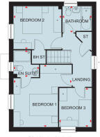First floor floorplan of the Hadley at Chaloners Green, Whitby