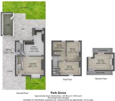 3D floor plan with outside space