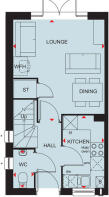 Ground floor floorplan of the Wilford at Porters Way, Driffield