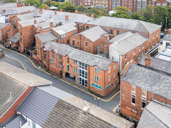 Drone picture of building