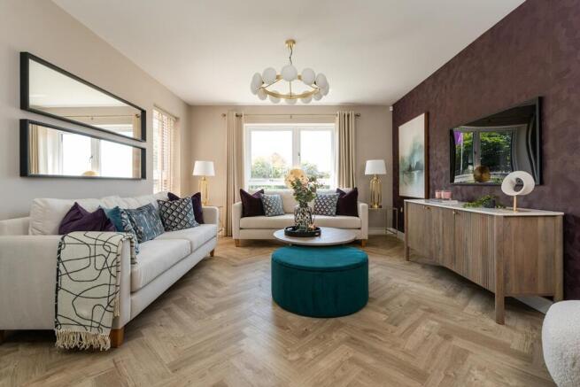 The lounge overlooks the front of the home