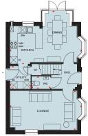 Hertford ground floor plan at Pentref Llewelyn