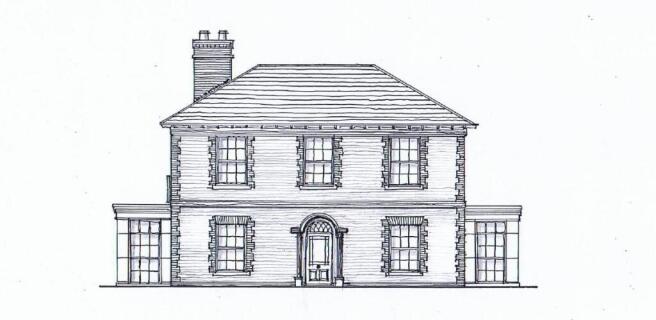 Artists impression - East elevation (front of hous