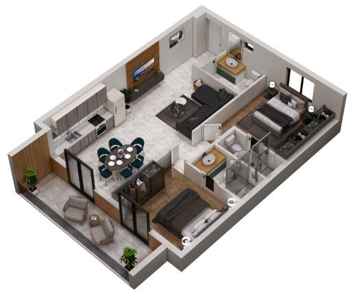 Porta 2 bedroom 3d