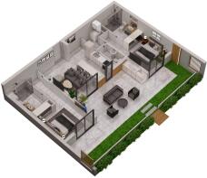 Apt 04 Plan 3D