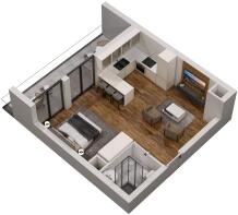 Apt 111 Plan 3D