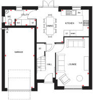 Ground floor of the Hemsworth 4 bedroom home.