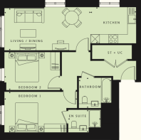2 bed