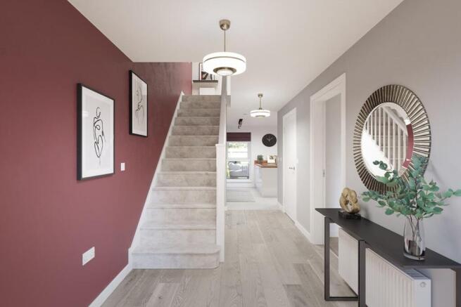A welcoming hallway with under stair storage