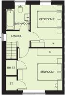 First floor plan of our 2 bed Roseberry home