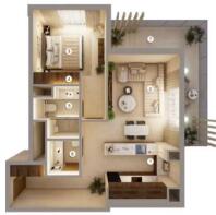 Floorplan 1bed 946ft