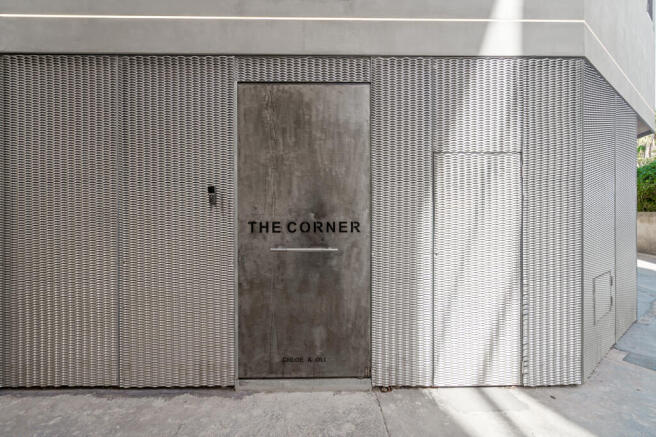 Emblem of the house on polished steel door