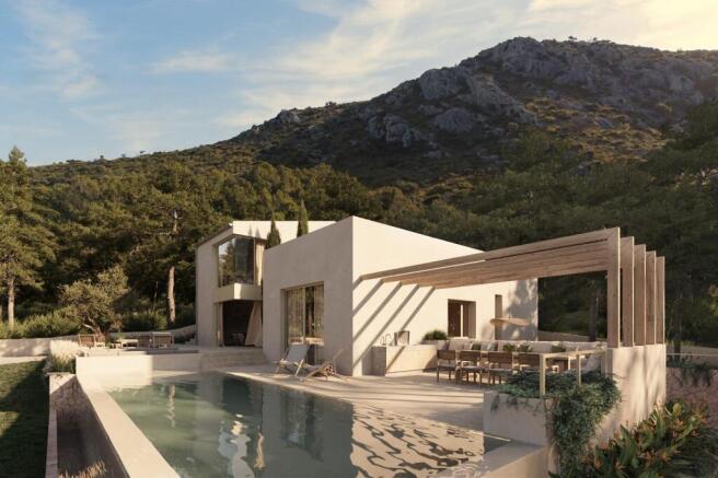 Front side house and pool