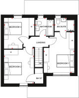 First floor floor plan of the Bewdley. 3 bedroom home.
