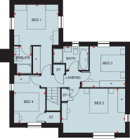 First floor plan of the Milbourne four bedroom home