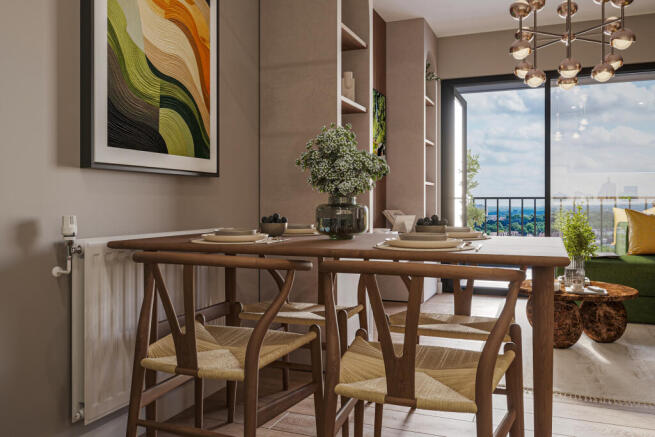 Dining Table CGI - Bradbury Apartments