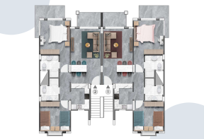 100sq.m 2 bedroom