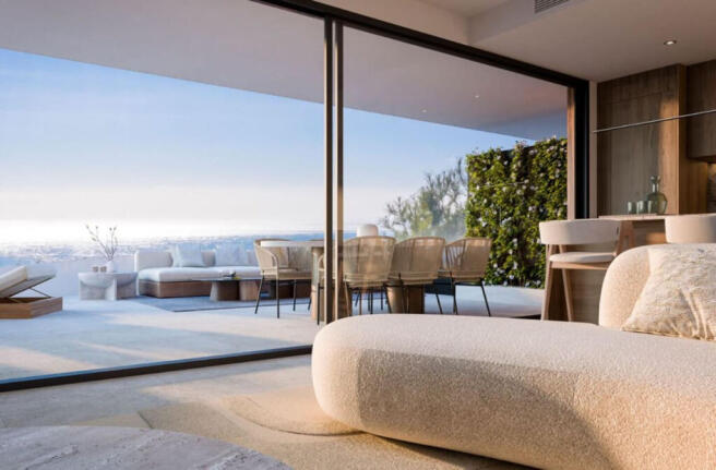 Lounge with panoramic sea views