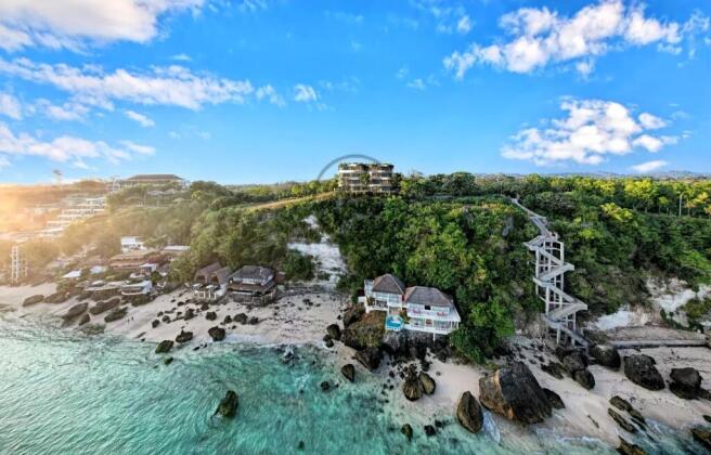 A stunning coastal scene with clear turquoise wate