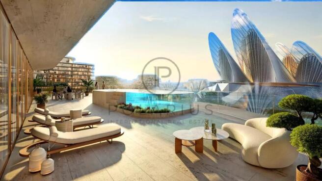 Luxurious terrace with sleek furniture overlooking