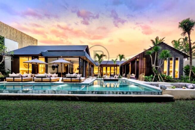 Luxurious modern villa with a sleek design, featur