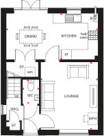 Ground floor plan of our 3 bed Collaton home