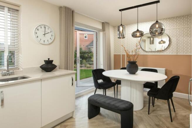Internal image of the dining area in the Ellerton 3 bedroom home