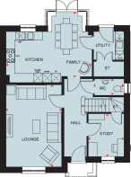 Ground floor plan of the Culver four bedroom home