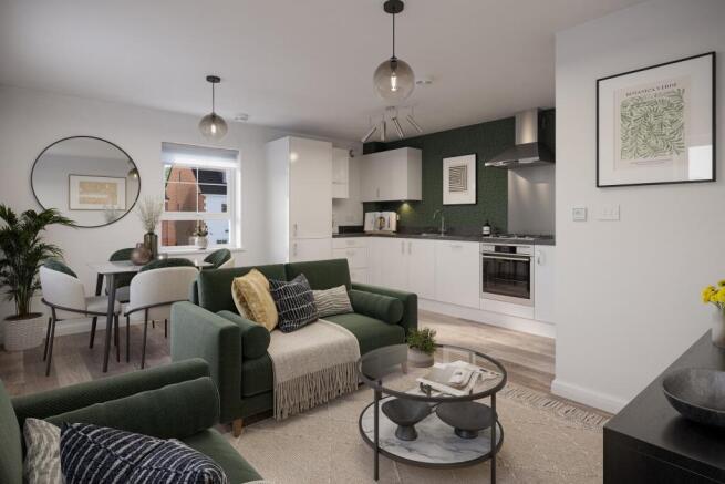 Internal shot of the hunston kitchen living diner